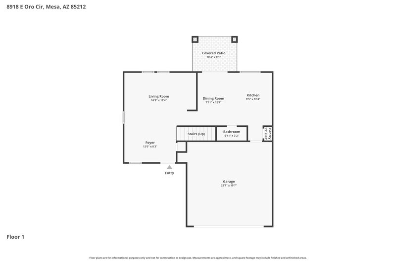 2,175/Mo, 8918 E Oro Cir Mesa, AZ 85212 Floor Plan View