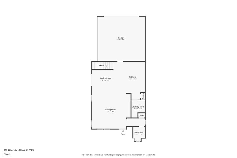 2,080/Mo, 992 S Hawk Ln Gilbert, AZ 85296 Floor Plan View