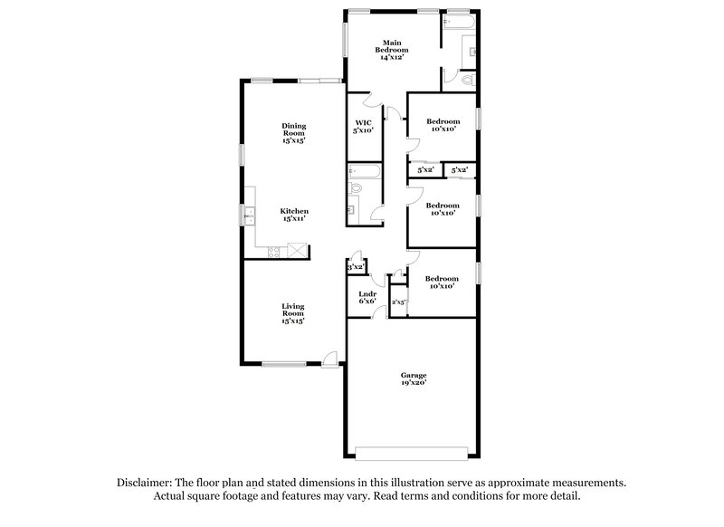 1,965/Mo, 12954 W Voltaire Ave El Mirage, AZ 85335 Floor Plan View