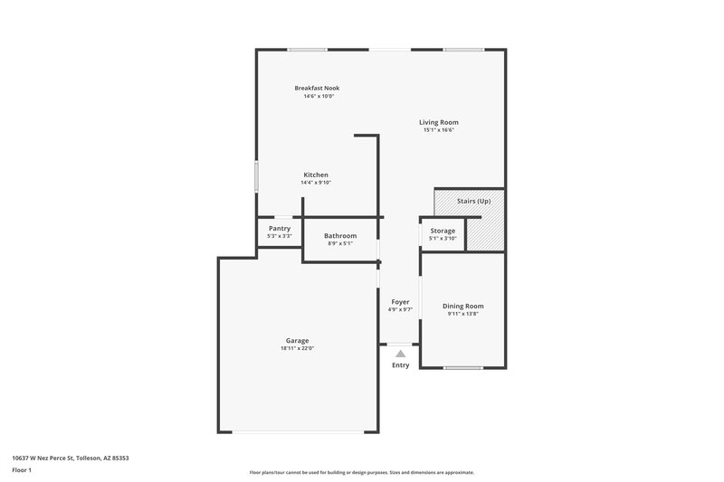 2,210/Mo, 10637 W Nez Perce Street Tolleson, AZ 85353 Floor Plan View
