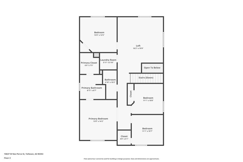 2,210/Mo, 10637 W Nez Perce Street Tolleson, AZ 85353 Floor Plan View 2