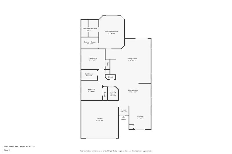 2,035/Mo, 6640 S 44th Ave Laveen, AZ 85339 Floor Plan View