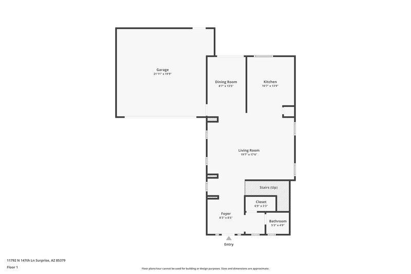 1,985/Mo, 11792 N 147th Ln Surprise, AZ 85379 Floor Plan View