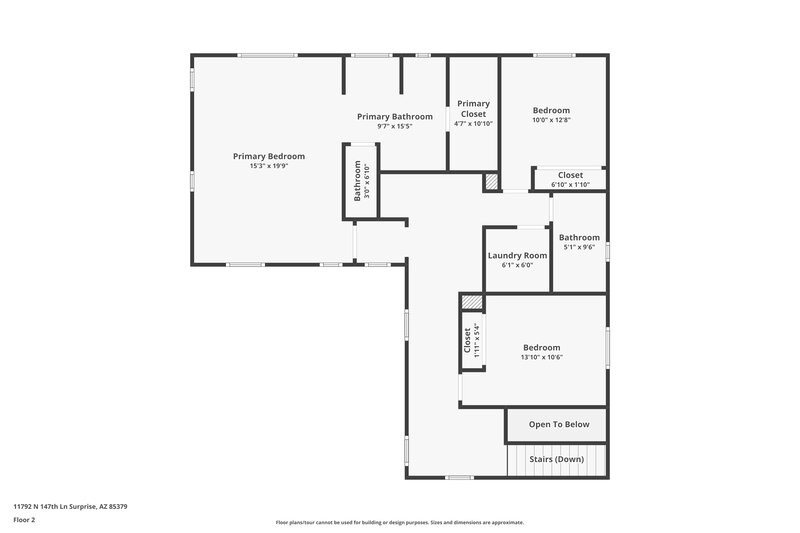 1,985/Mo, 11792 N 147th Ln Surprise, AZ 85379 Floor Plan View 2
