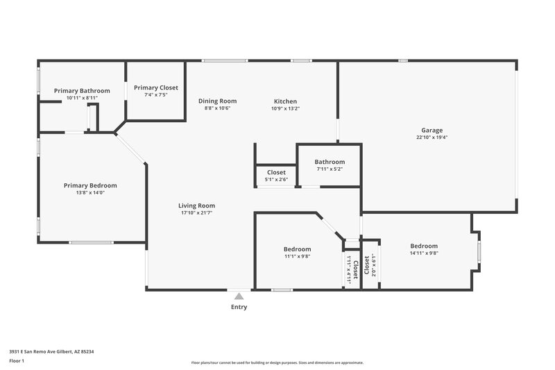 2,285/Mo, 3931 E San Remo Ave Gilbert, AZ 85234 Floor Plan View