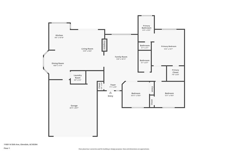 1,920/Mo, 11001 N 55th Ave Glendale, AZ 85304 Floor Plan View