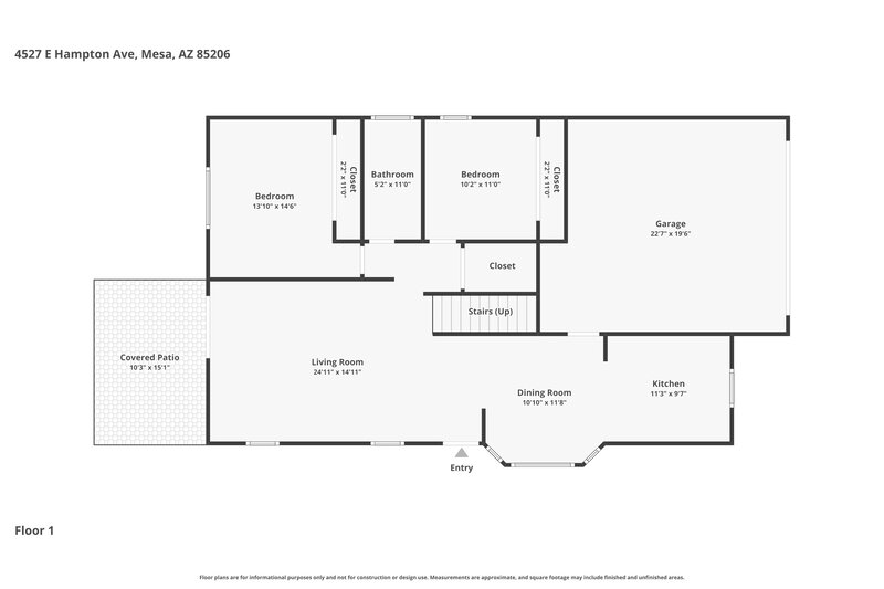2,235/Mo, 4527 E Hampton Ave (2) Mesa, AZ 85206 Floor Plan View