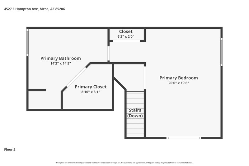 2,235/Mo, 4527 E Hampton Ave (2) Mesa, AZ 85206 Floor Plan View 2