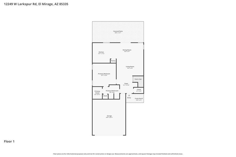 2,070/Mo, 12249 W Larkspur Rd El Mirage, AZ 85335 Floor Plan View