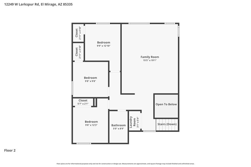 2,070/Mo, 12249 W Larkspur Rd El Mirage, AZ 85335 Floor Plan View 2