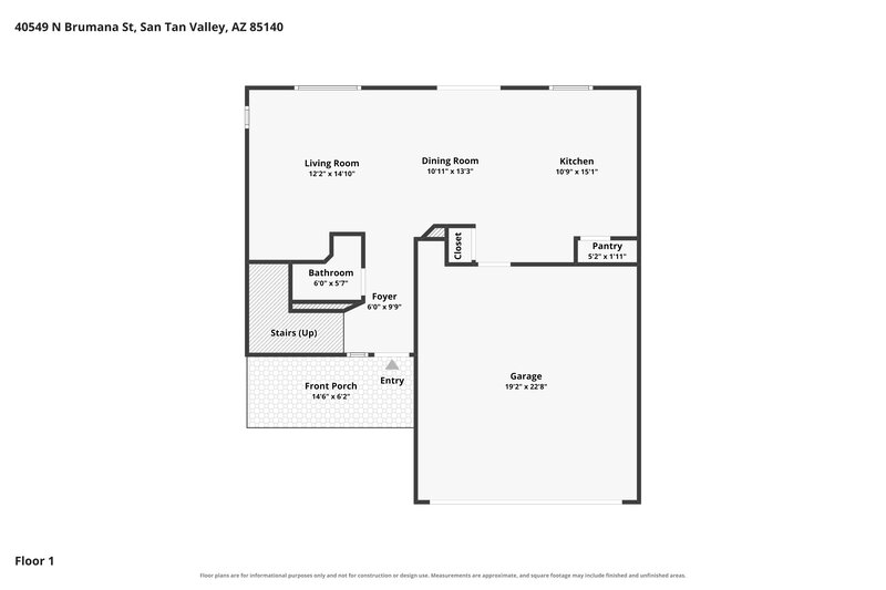 1,885/Mo, 40549 N Brumana St San Tan Valley, AZ 85140 Floor Plan View