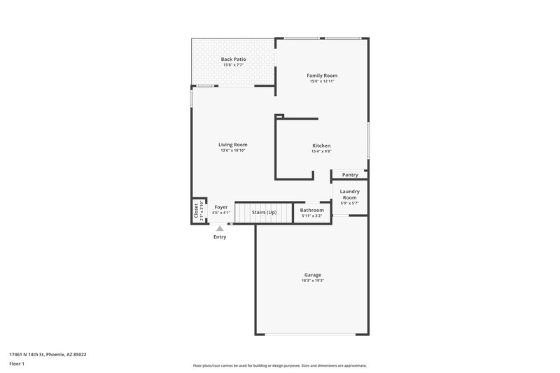 2,095/Mo, 17461 N 14th St Phoenix, AZ 85022 Floor Plan View