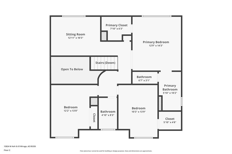 1,775/Mo, 12824 W Ash St El Mirage, AZ 85335 Floorplan View 2