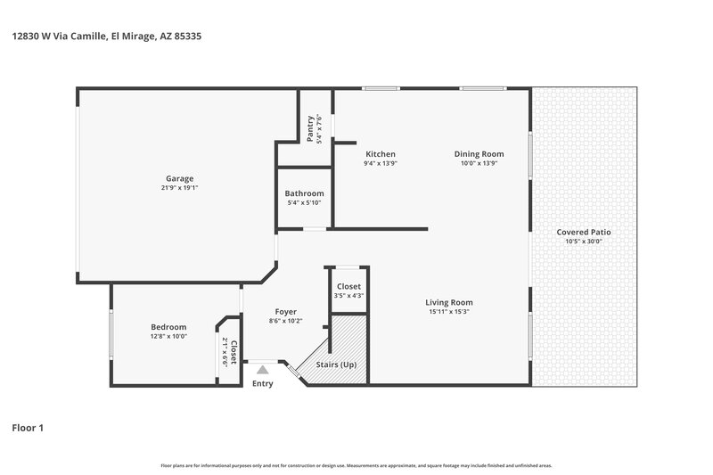 2,195/Mo, 12830 W Via Camille El Mirage, AZ 85335 Floor Plan View