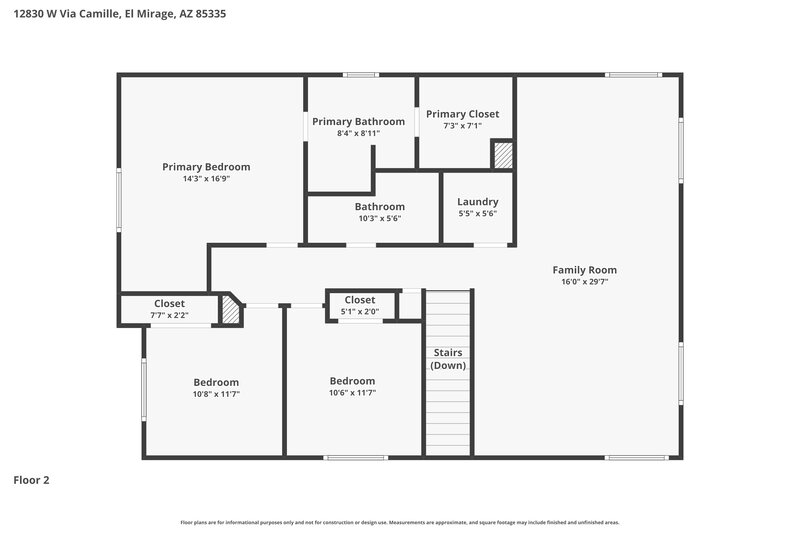 2,195/Mo, 12830 W Via Camille El Mirage, AZ 85335 Floor Plan View 2