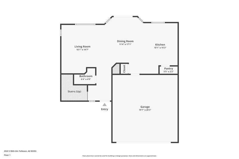 1,955/Mo, 2522 S 90th Gln Tolleson, AZ 85353 Floor Plan View