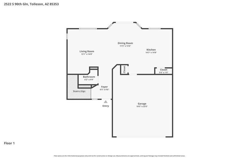 1,870/Mo, 2522 S 90th Gln Tolleson, AZ 85353 Floor Plan View