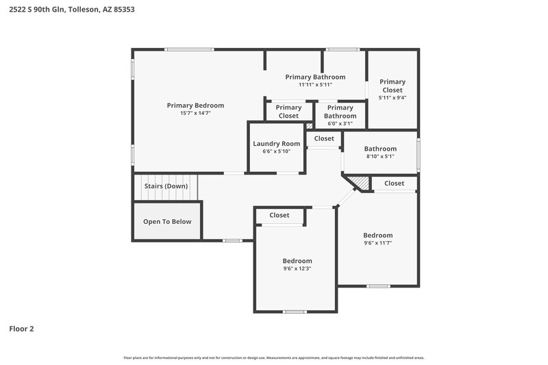 1,870/Mo, 2522 S 90th Gln Tolleson, AZ 85353 Floor Plan View 2