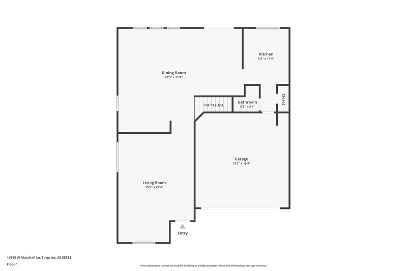 2,220/Mo, 16919 W Marshall Ln Surprise, AZ 85388 Floor Plan View