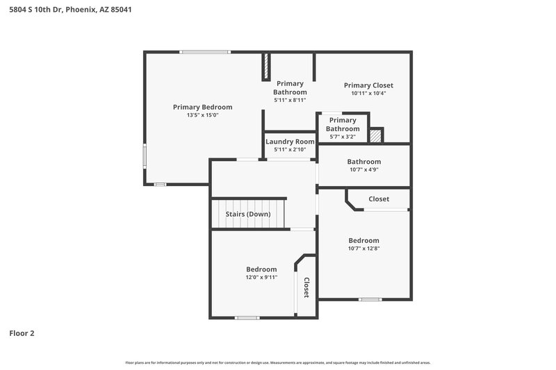 2,120/Mo, 5804 S 10th Dr Phoenix, AZ 85041 Floor Plan View 2