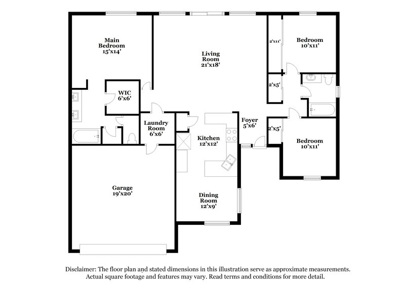 1,975/Mo, 14411 N 149th Dr Surprise, AZ 85379 Floor Plan View