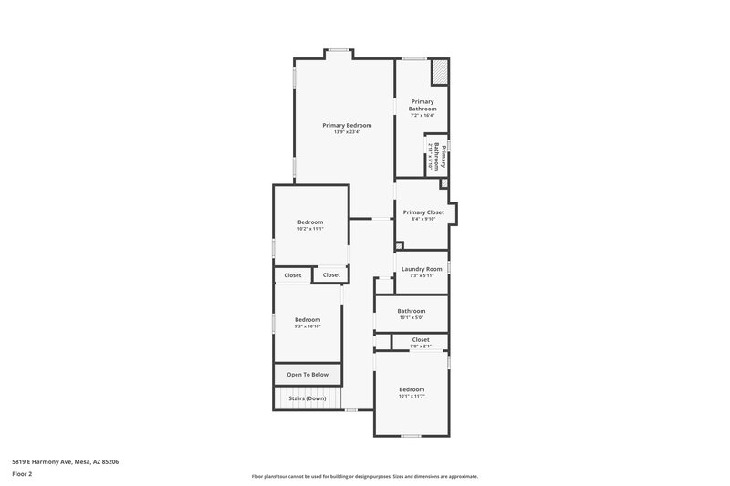 2,345/Mo, 5819 E Harmony Avenue Mesa, AZ 85206 Floor Plan View