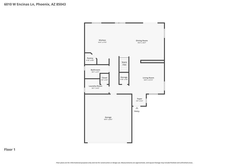 2,085/Mo, 6010 W Encinas Ln Phoenix, AZ 85043 Floorplan View