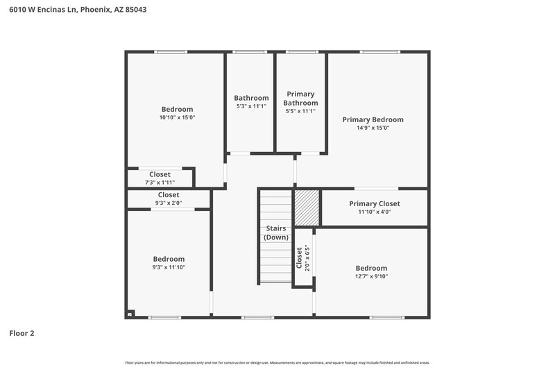 2,085/Mo, 6010 W Encinas Ln Phoenix, AZ 85043 Floorplan View 2