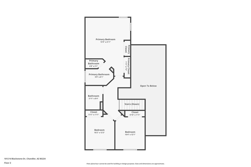 2,210/Mo, 1012 N Blackstone Dr Chandler, AZ 85224 Floor Plan View 2