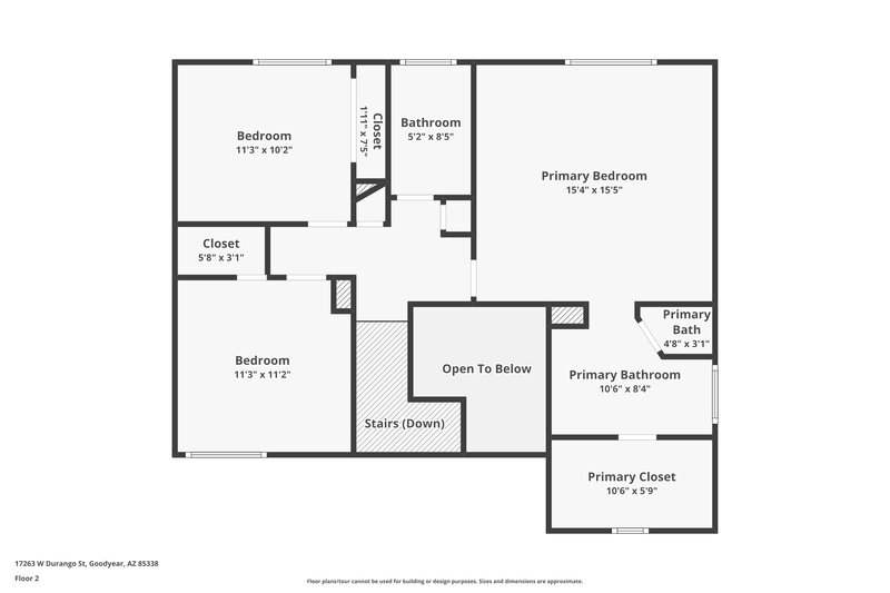 2,090/Mo, 17263 W Durango St Goodyear, AZ 85338 Floor Plan View 2