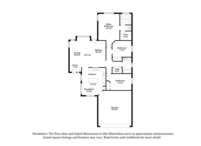 1,850/Mo, 13017 W Corrine Dr El Mirage, AZ 85335 Floor Plan View