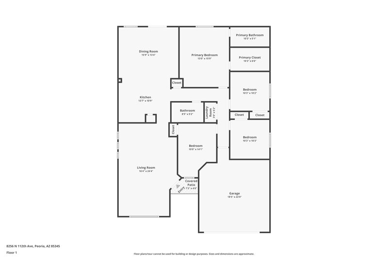 2,040/Mo, 8256 N 112th Ave Peoria, AZ 85345 Floor Plan View