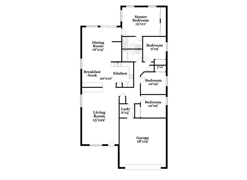 1,875/Mo, 16224 W Pioneer St Goodyear, AZ 85338 Floor Plan View
