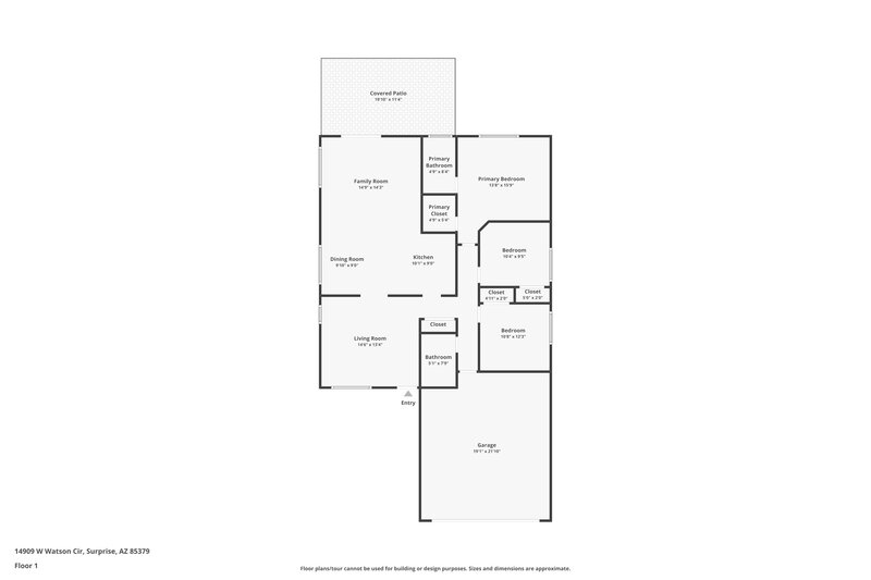 1,795/Mo, 14909 W Watson Cir Surprise, AZ 85379 Floor Plan View