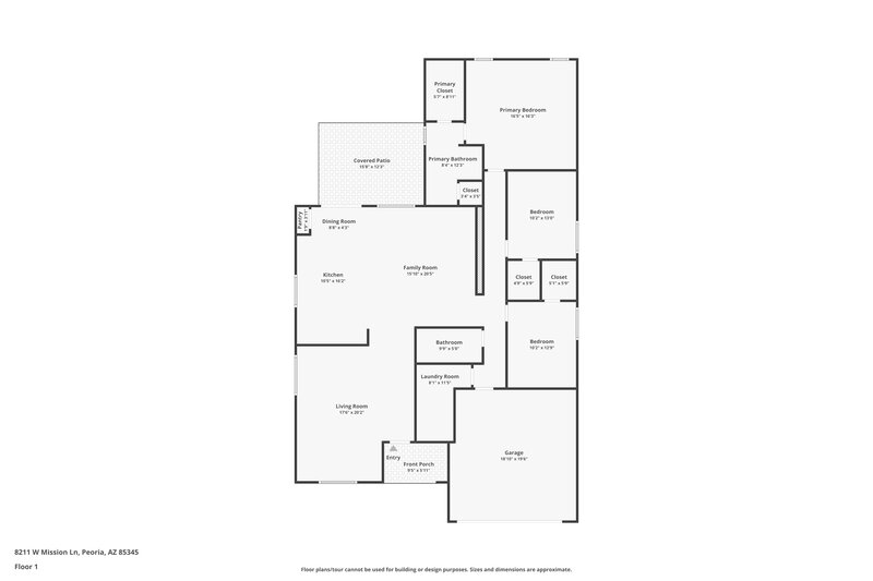 2,060/Mo, 8211 W Mission Ln Peoria, AZ 85345 Floor Plan View