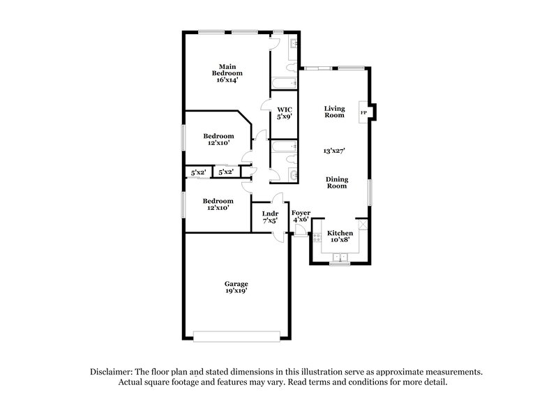 1,965/Mo, 16083 W Monroe St Goodyear, AZ 85338 Floorplan View