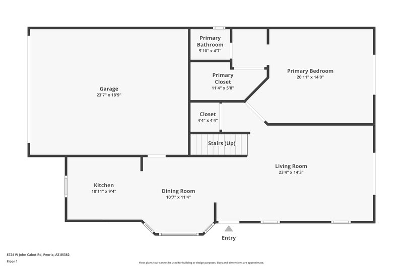 1,835/Mo, 8724 W John Cabot Rd Peoria, AZ 85382 Floor Plan View