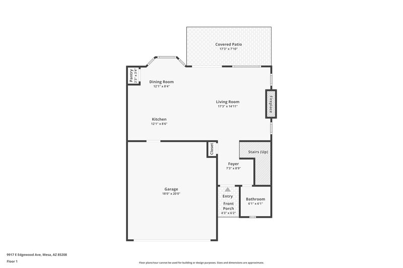 1,985/Mo, 9917 E Edgewood Ave Mesa, AZ 85208 Floorplan View