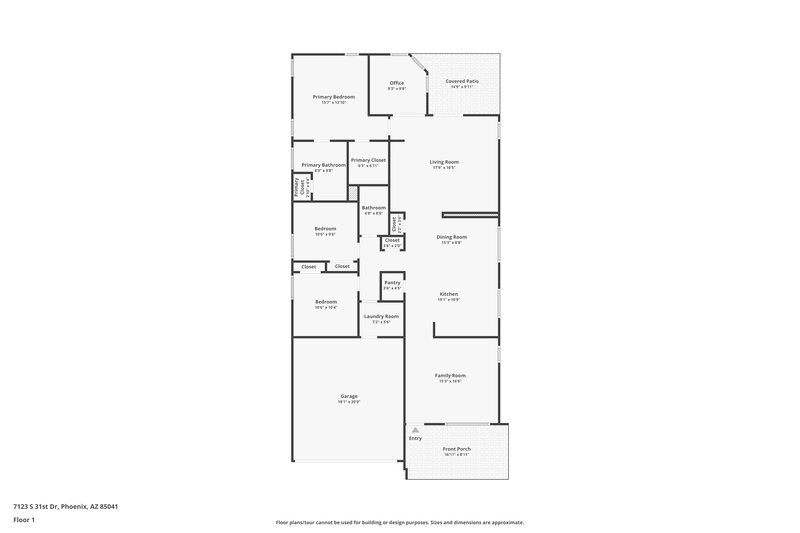 1,980/Mo, 7123 S 31st Dr Phoenix, AZ 85041 Floor Plan View