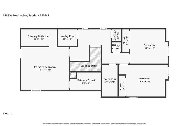 1,980/Mo, 8264 W Purdue Ave Peoria, AZ 85345 Floor Plan View