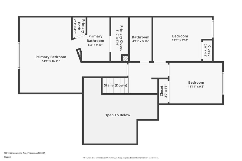 1,925/Mo, 10013 W Montecito Ave Phoenix, AZ 85037 Floor Plan View 2