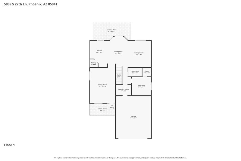 2,795/Mo, 5809 S 27th Ln Phoenix, AZ 85041 Floor Plan View 2