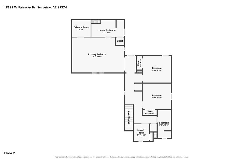 2,020/Mo, 18538 W Fairway Dr Surprise, AZ 85374 Floor Plan View