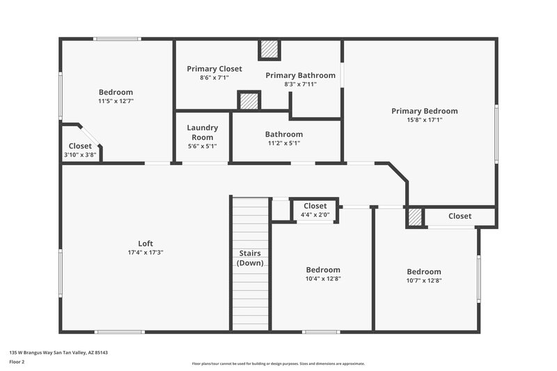2,085/Mo, 135 W Brangus Way San Tan Valley, AZ 85143 Floor Plan View 2