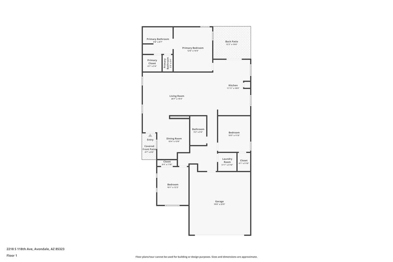 1,915/Mo, 2218 S 118th Ave Avondale, AZ 85323 Floor Plan View
