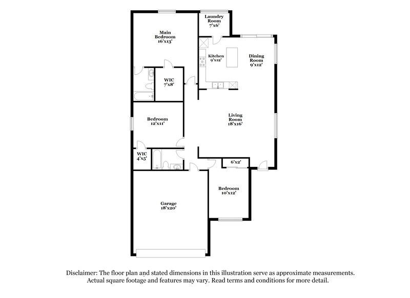 2,260/Mo, 120 S Valle Verde Mesa, AZ 85208 Floor Plan View