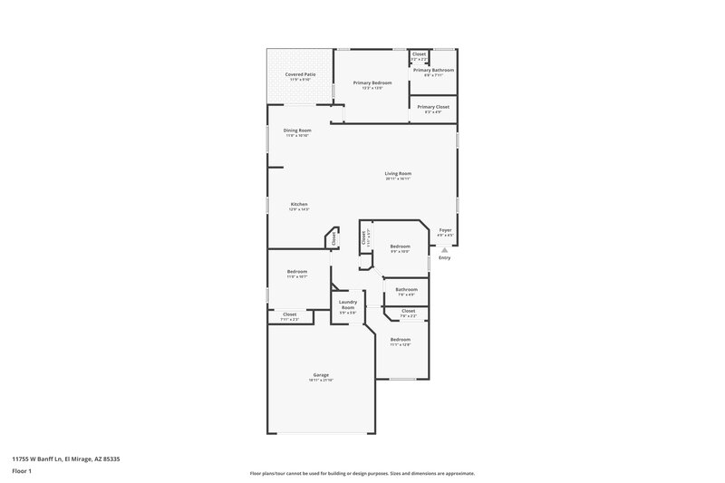 1,850/Mo, 11755 W Banff Ln El Mirage, AZ 85335 Floor Plan View