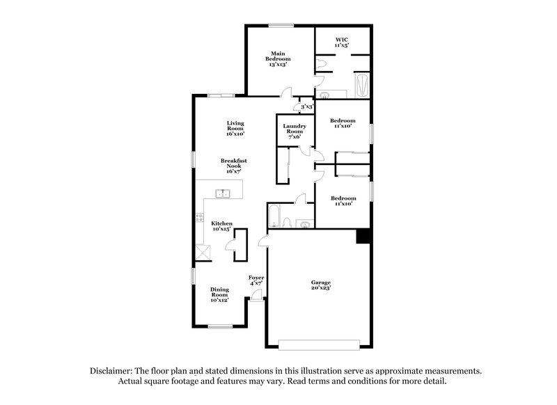 1,810/Mo, 25371 W Long Ave Buckeye, AZ 85326 Floor Plan View