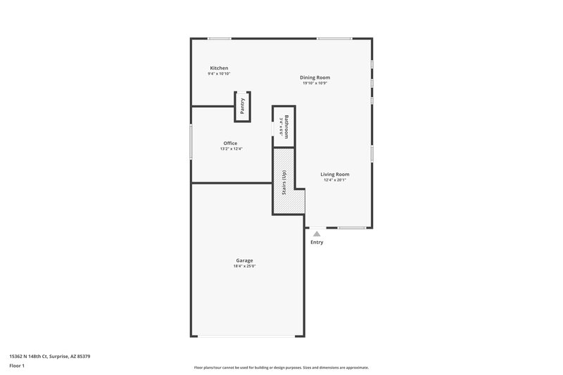 1,760/Mo, 15362 N 148th Ct Surprise, AZ 85379 Floorplan View