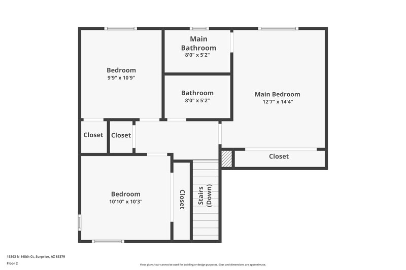 1,760/Mo, 15362 N 148th Ct Surprise, AZ 85379 Floorplan View 2
